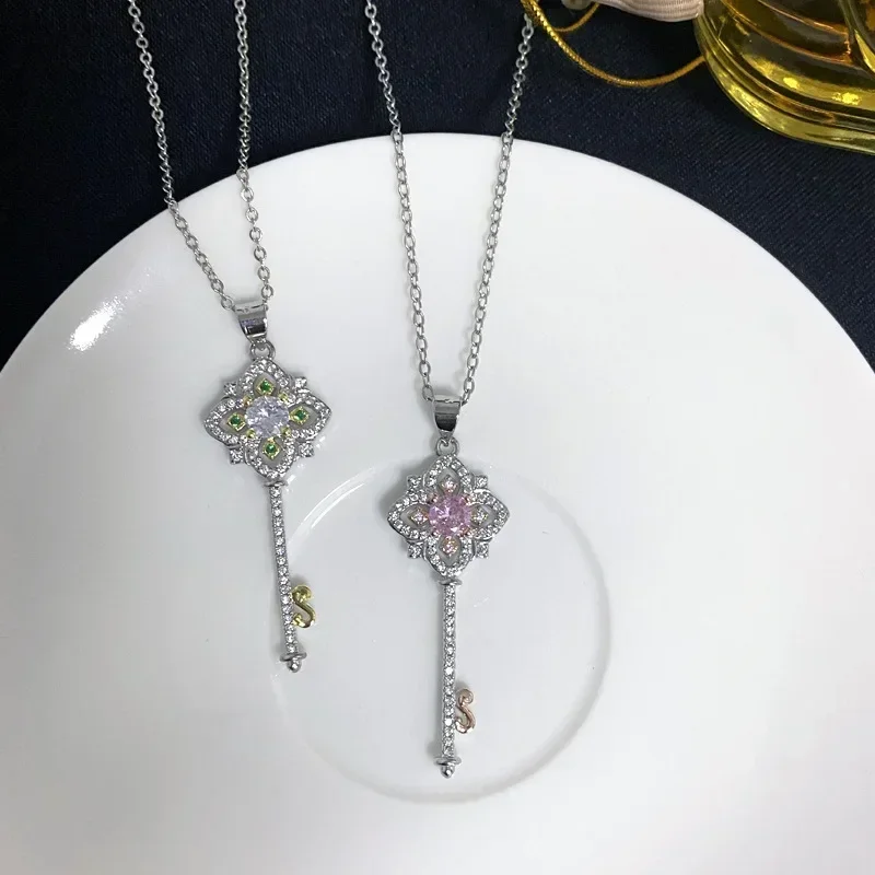 Высокое качество Роскошный MDL Муассанит Стиль Вишневый Цветок Розовый Ключ