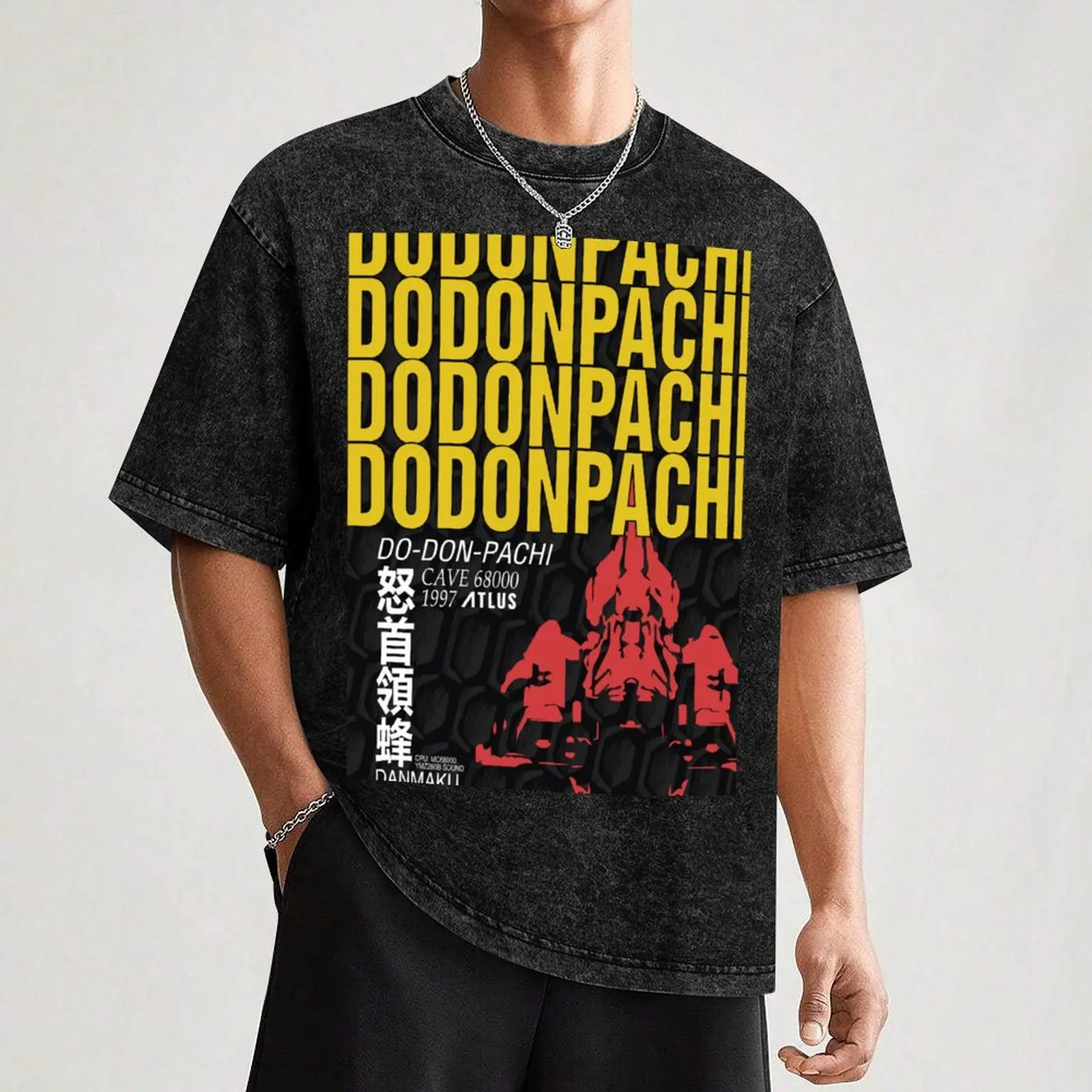 ВИНТАЖНЫЙ ПЛАКАТ Shmup Bullet Hell Do-Don-Pachi футболка простая незаменимая Мужская workou t shirt s