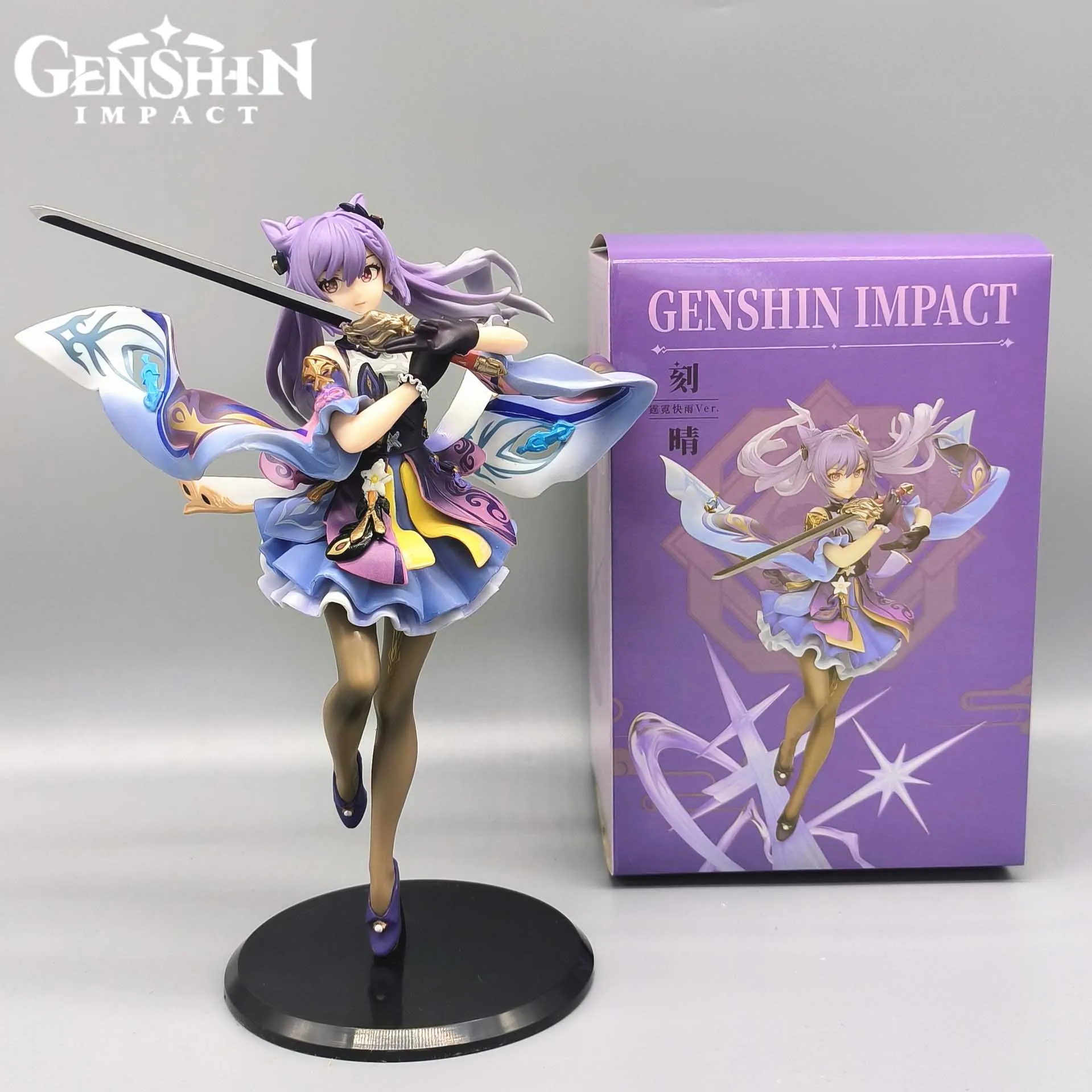 

22cm Anime Genshin Impact Alioth Keqing Action Figure Car Desktop Decoration Statue Collectible Model Figurine Doll Toy Gift