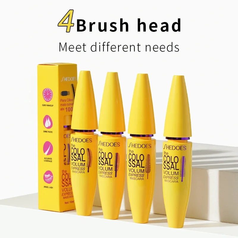

Four Brush Heads Are Thick Elongated Waterproof And Sweatproof Non-smudging And Easy-to-remove Mascara Makeup