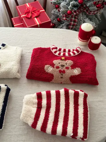 Детские теплые пижамы с медведем из хлопка