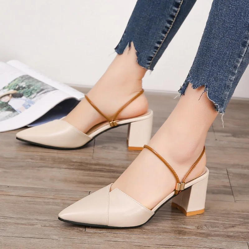 

Women's Shoes on Sale 2023 New Mules Pumps Summer Fashion Pointed Toe Slingbacks Slipper Concise Party High Heels Ladies Sandals
