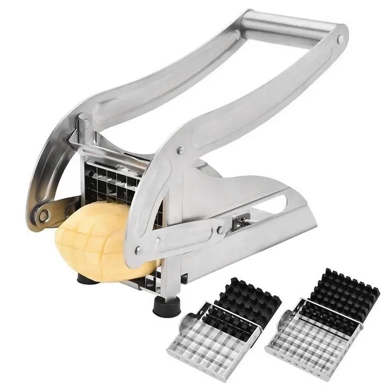 

French Fry Cutter Vegetable Slicer Stainless Steel Life Commercial Grade Manual Potato Onion Chopper Perfect for Food Preparatio