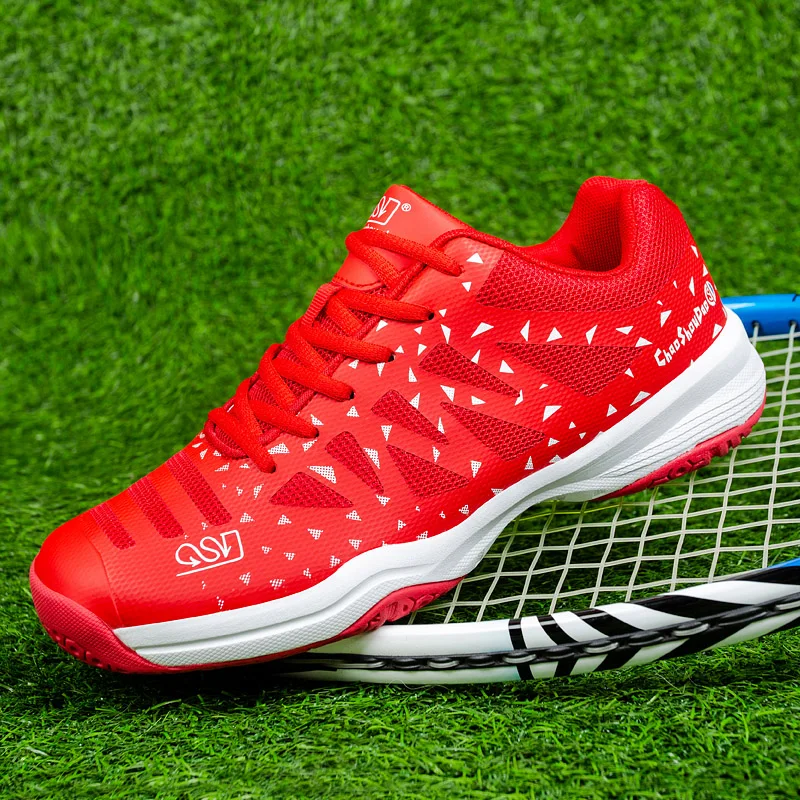 

2021 New Couples Badminton Shoes Breathable Volleyball Sneakers Non Slip Badminton Footwear Shock-Absorbant Lace Up Sport Shoes