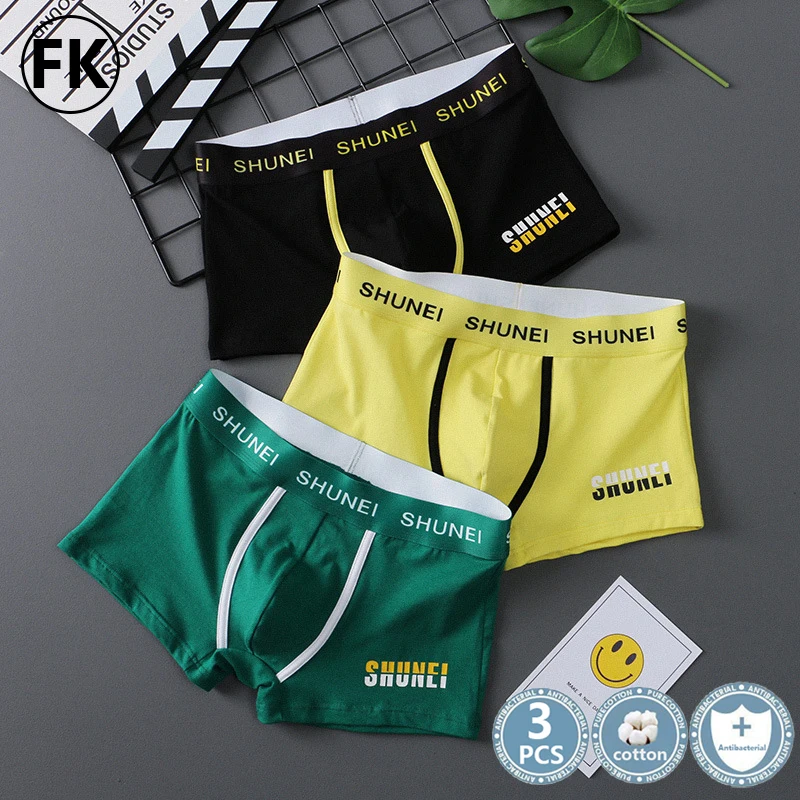 FK Mens Cotton Boxer Shorts Men's Boxers Panties Man Underwear Men Underpants Calecon Homme Boxershorts Sexy Shorts 3PCS