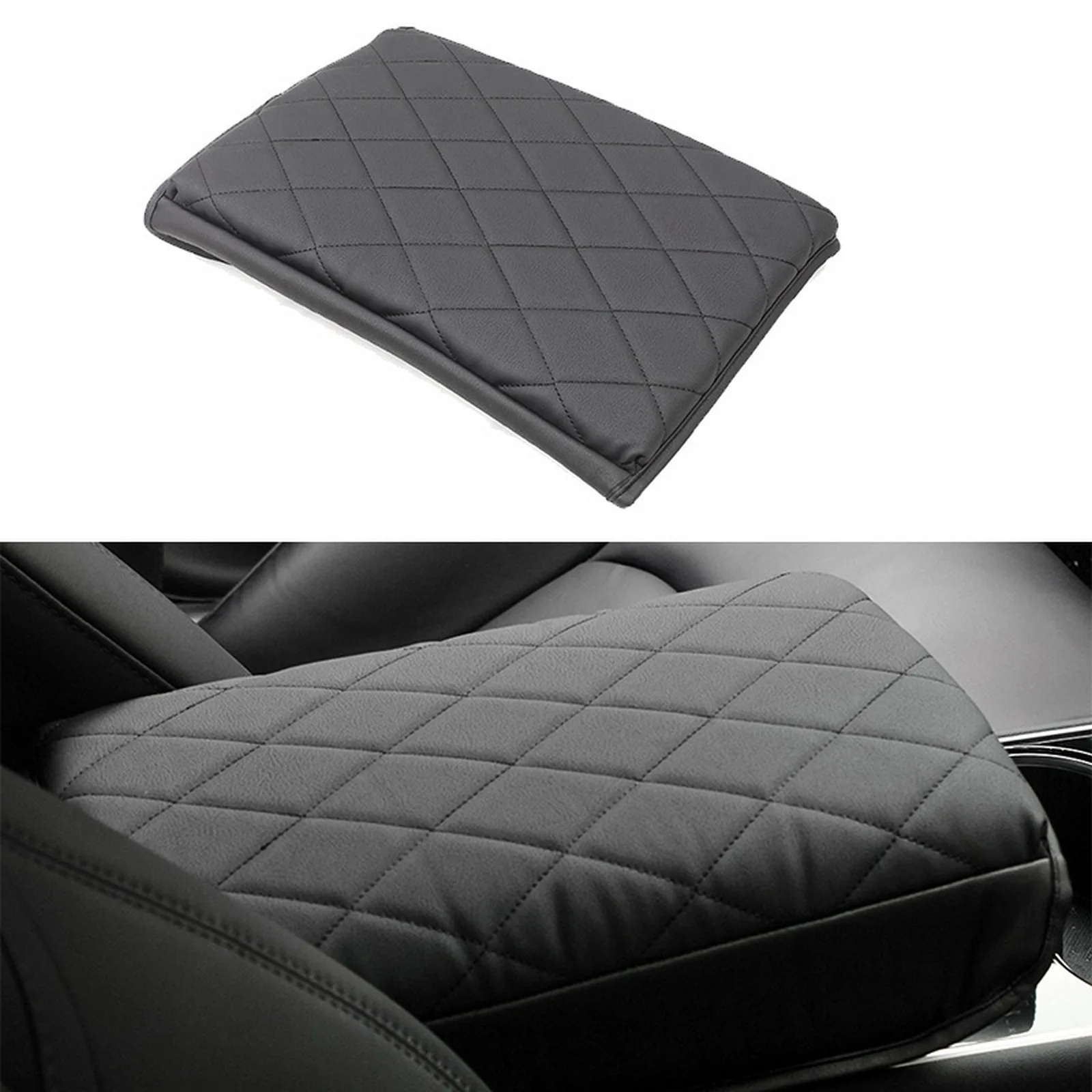 

PU Leather Car Armrest Mat Center Console Arm Rest Protection Cushion Auto Armrests Storage Box Cover Pad for Tesla Model 3 Y