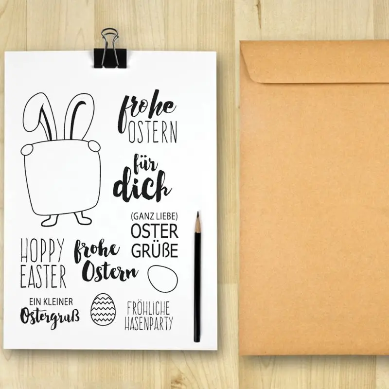 

German Easter Silicone Clear Seal Stamp DIY Scrapbooking Embossing Photo Album Decorative Paper Card