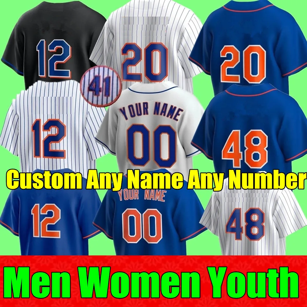 

2022 New Custom Any Name Any Number Men Women Youth Kids Baseball Jersey Jacob deGrom Francisco Lindor Stitched T Shirt