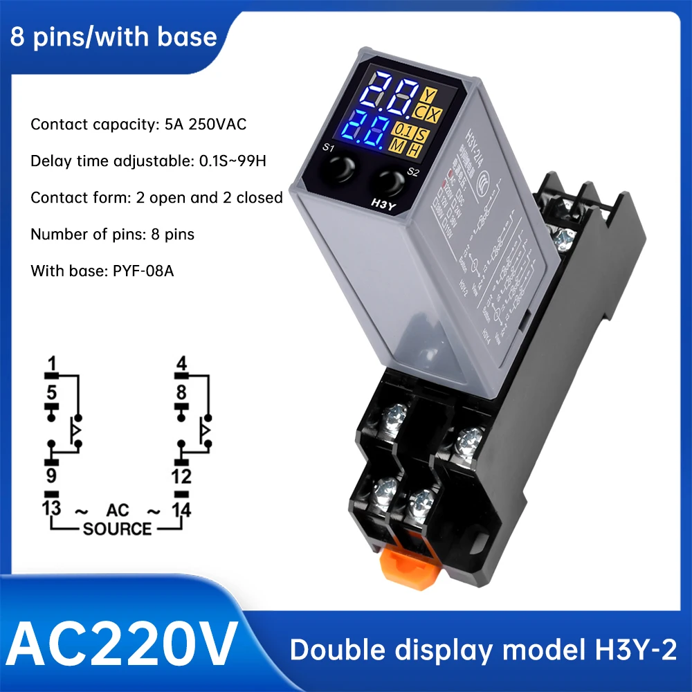 

Gaqqee Цифровое реле времени DC12V DC24V AC220V