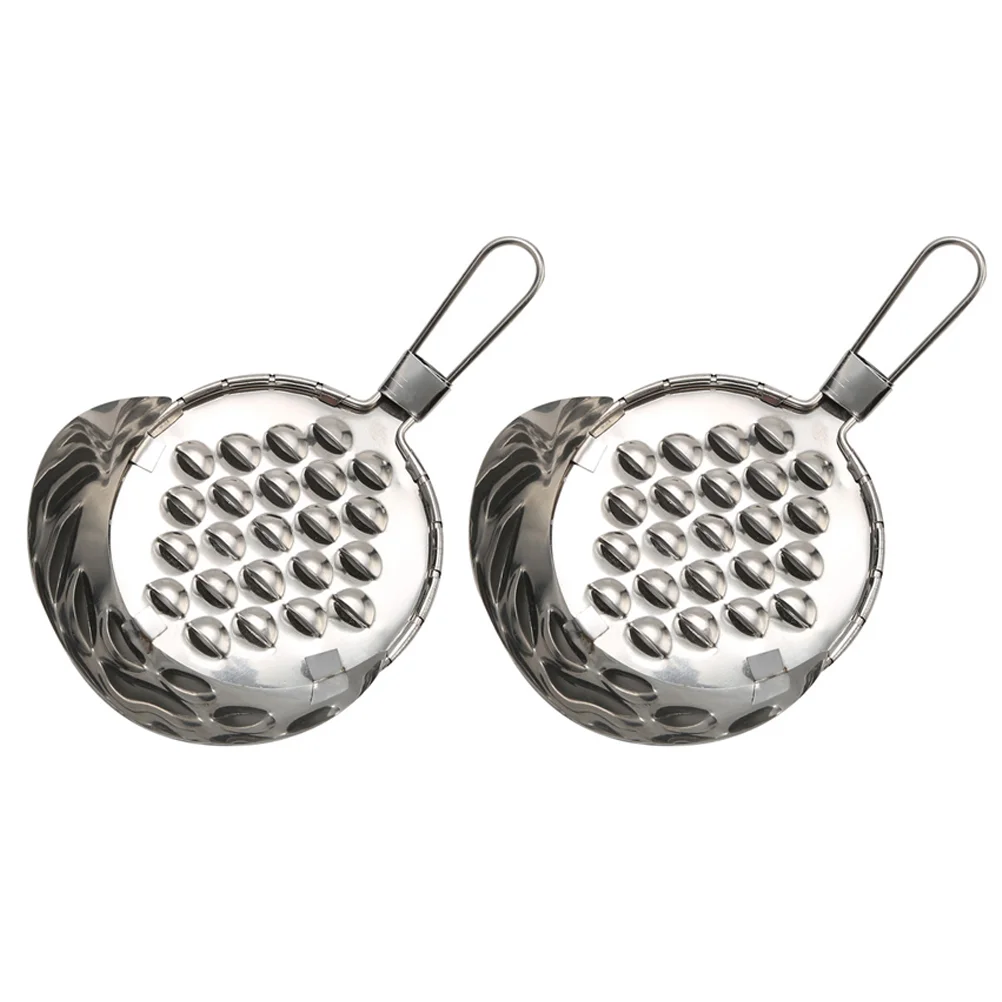 

2pcs Bean Jelly Scraper Stainless Steel Pudding Butter Dough Scratching Macroporous Jelly Noodle Maker Kitchen Gadget for Home