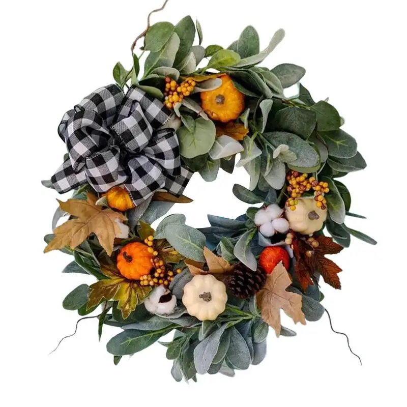 

Осенний дверной венок, Рождественское украшение на Хэллоуин, венок с подсолнухами и кленовыми листьями для улицы, реалистичный осенний венок, Настенный декор