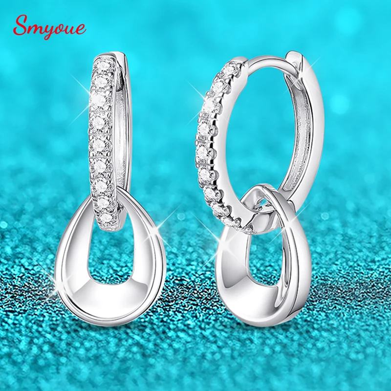 

Женские серьги Smyoue из серебра 1,3 пробы, с муассанитом, 0,2 мм