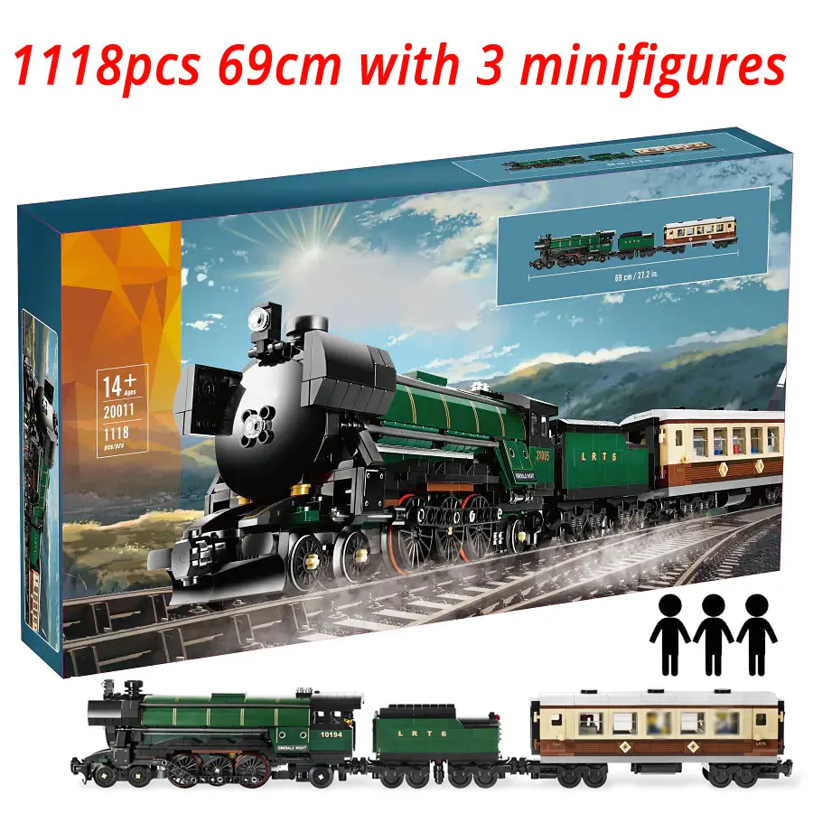 

21005 Compatible high tech Series Emerald Night Train Model Building Kit Block Bricks Toys Christmas Gift 10194