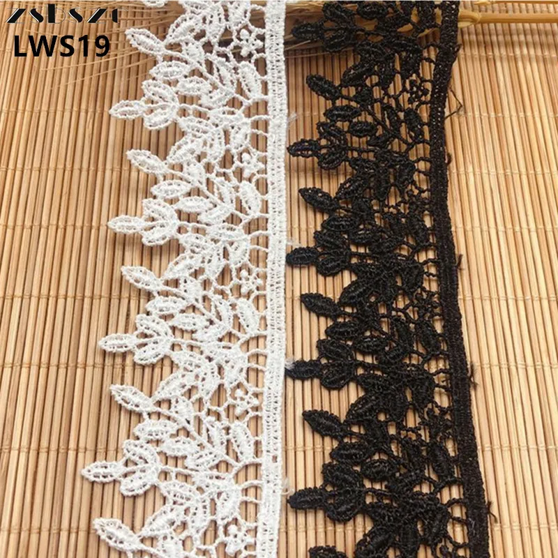 Zsbszc 3,4 см одностороннее кружевное свадебное платье из полиэстера с листьями, края одежды, лента, ювелирные изделия «сделай сам», аксессуары для кукол ручной работы LWS19
