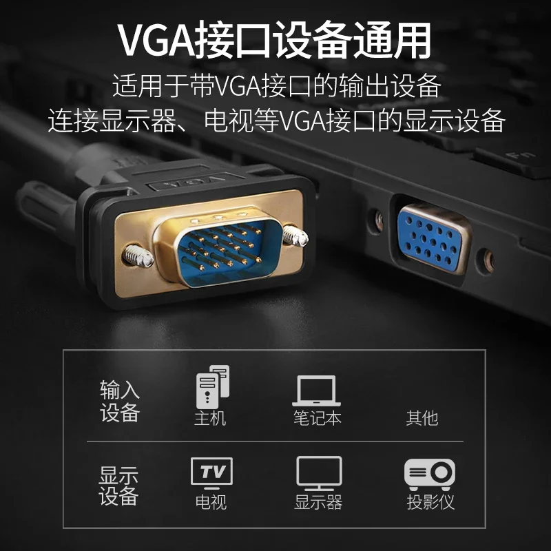 Выделенный видеокабель VGA для проекторов 3 + 6 двойное магнитное кольцо кабель