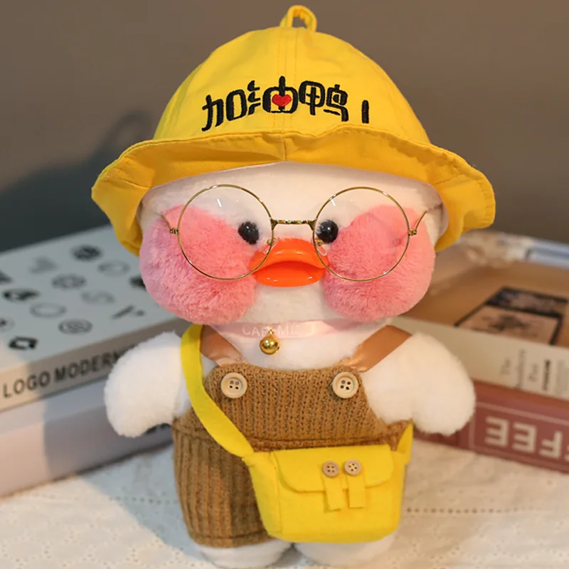 

30cm Cute Yellow Duck Plush Toy Stuffed Soft Kawaii Cafe Duck Doll Animal Pillow Birthday Gift for Kids Children Room Decoration