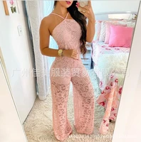 2022 spring and summer new womens suspenders lace split one piece trousers women