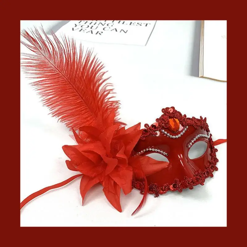 Маска принцессы для взрослых маскарада Женская Роскошная маска с перьями