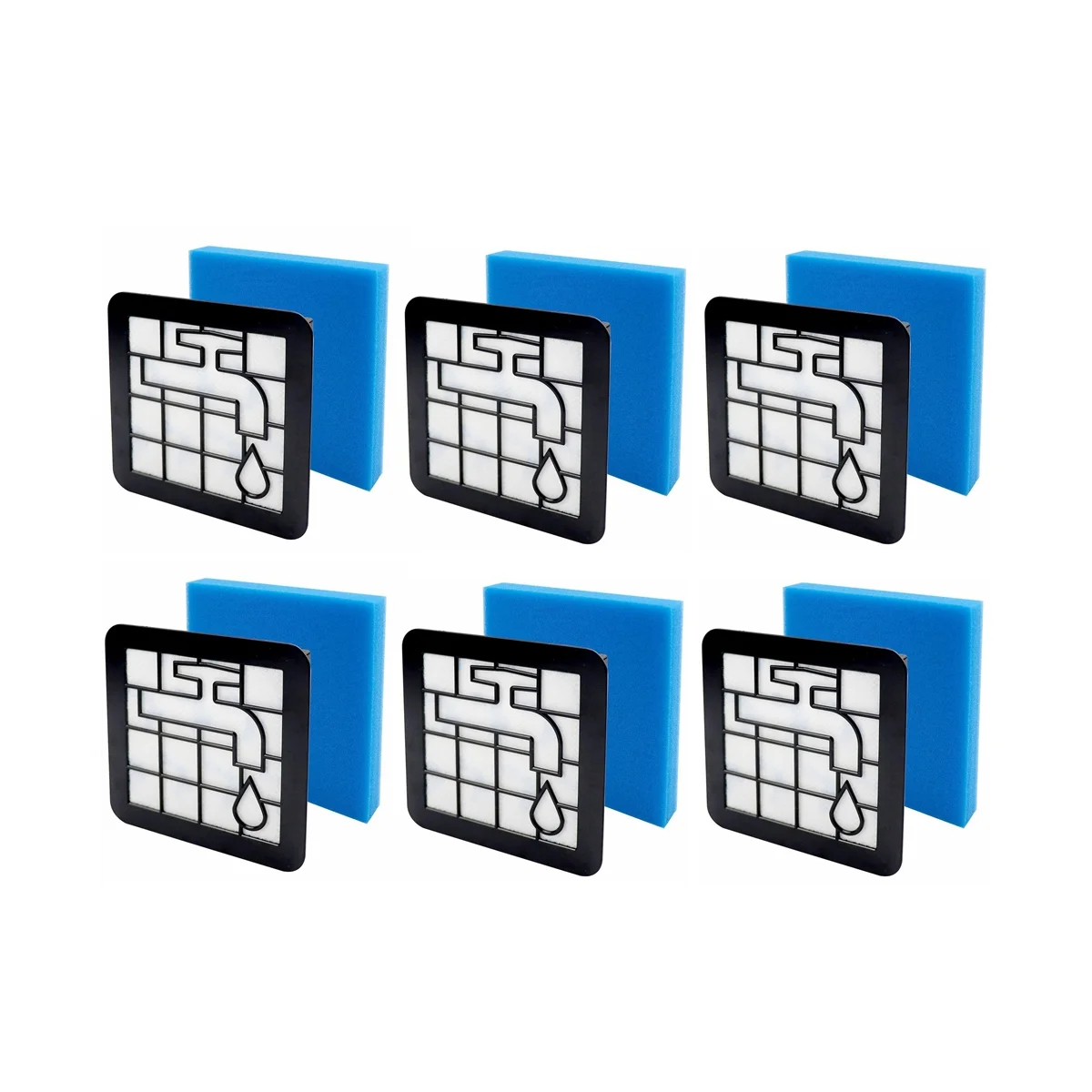 

6PCS Filter for FC8010/01 FC9331/09 FC9332/09 Vacuum Cleaner Parts FC8010 Motor Foam Filter