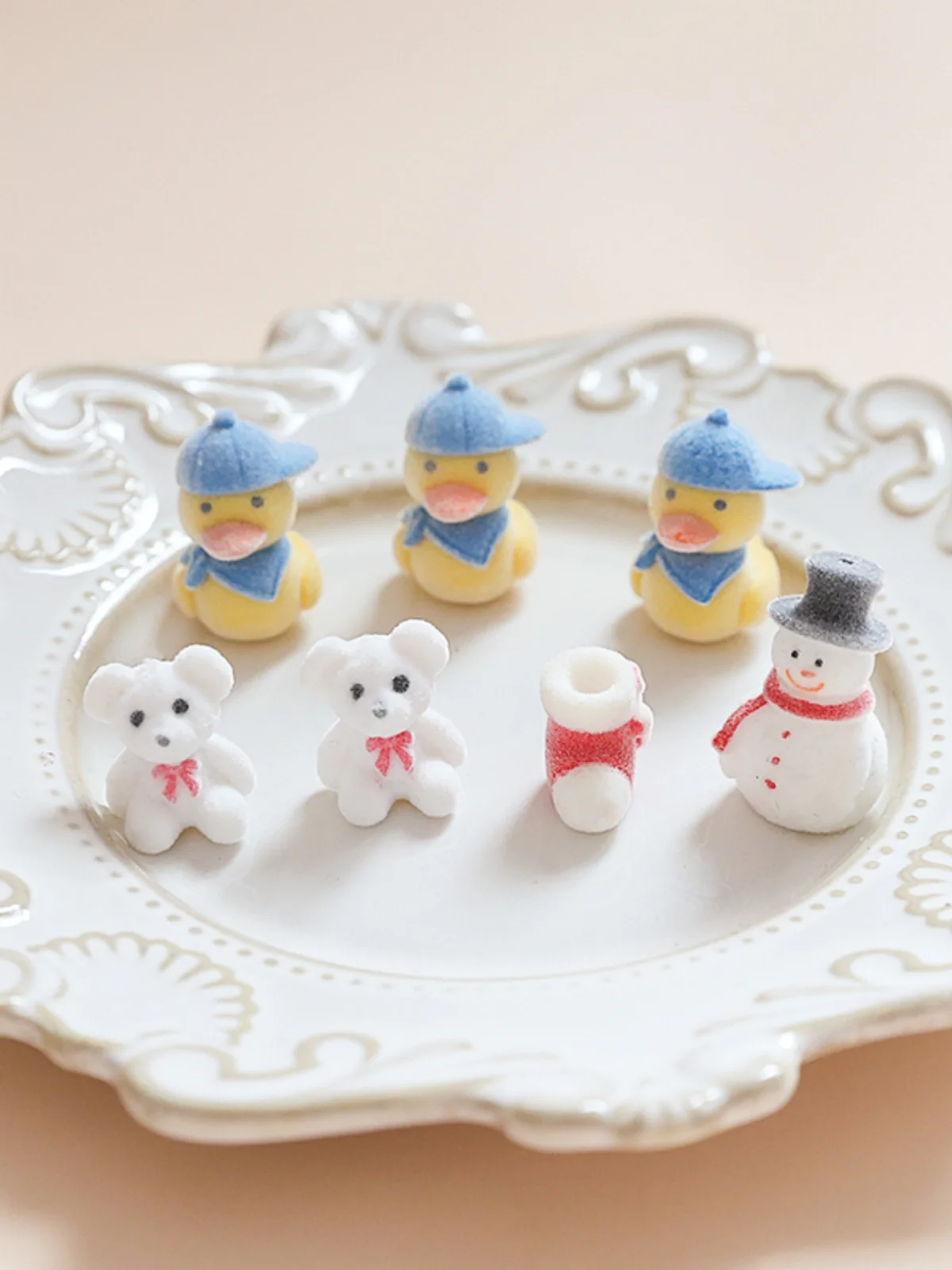 Флокированные рождественские чулки из Южной Кореи Снеговик Маленькая желтая