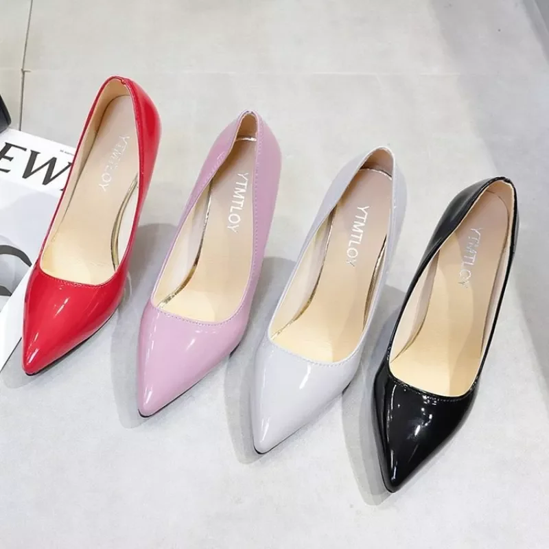 

NEW IN Shoes Women High Heels 2023 Nightclub Color Size High Heels 12CM Pointy Thin Heels Shallow Mouth Single Shoes Plus size