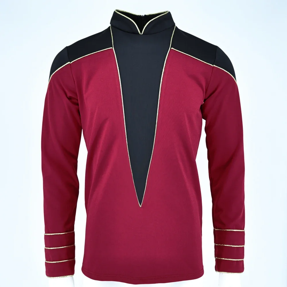 Фото Униформа офицера флага Next Generation TNG Admiral, красная рубашка, топ, костюм Звездного Флота, одежда для вечеринки на Хэллоуин №2