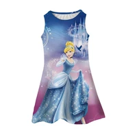 3d disney print skirt for girlsfemale child dress belle princess childrens dress for girl 3 to 14yearscharmingteenage dress