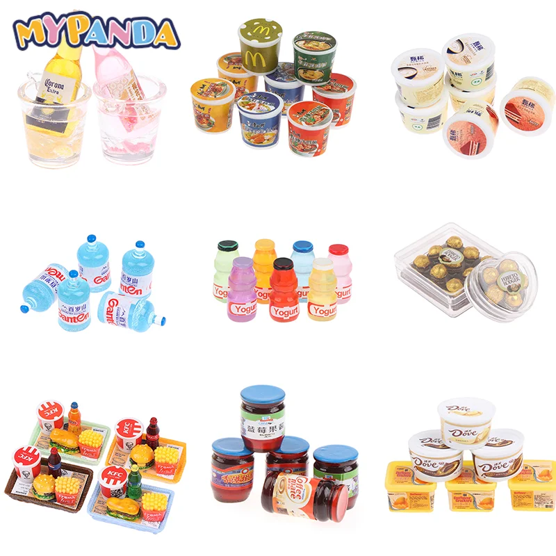 

Миниатюрный поднос для кукольного домика, семейное ведро для торта, хлеба, жареной курицы, сковорода, модель шоколада, жареная утка, ветчина,...