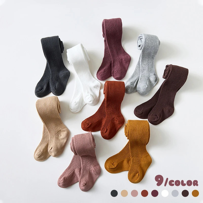 

Baby Kids Autumn Winter Tights Toddler Girls Boys Ribbed Stockings Cotton Warm Pantyhose Solid Candy Color Tights 0-6Years