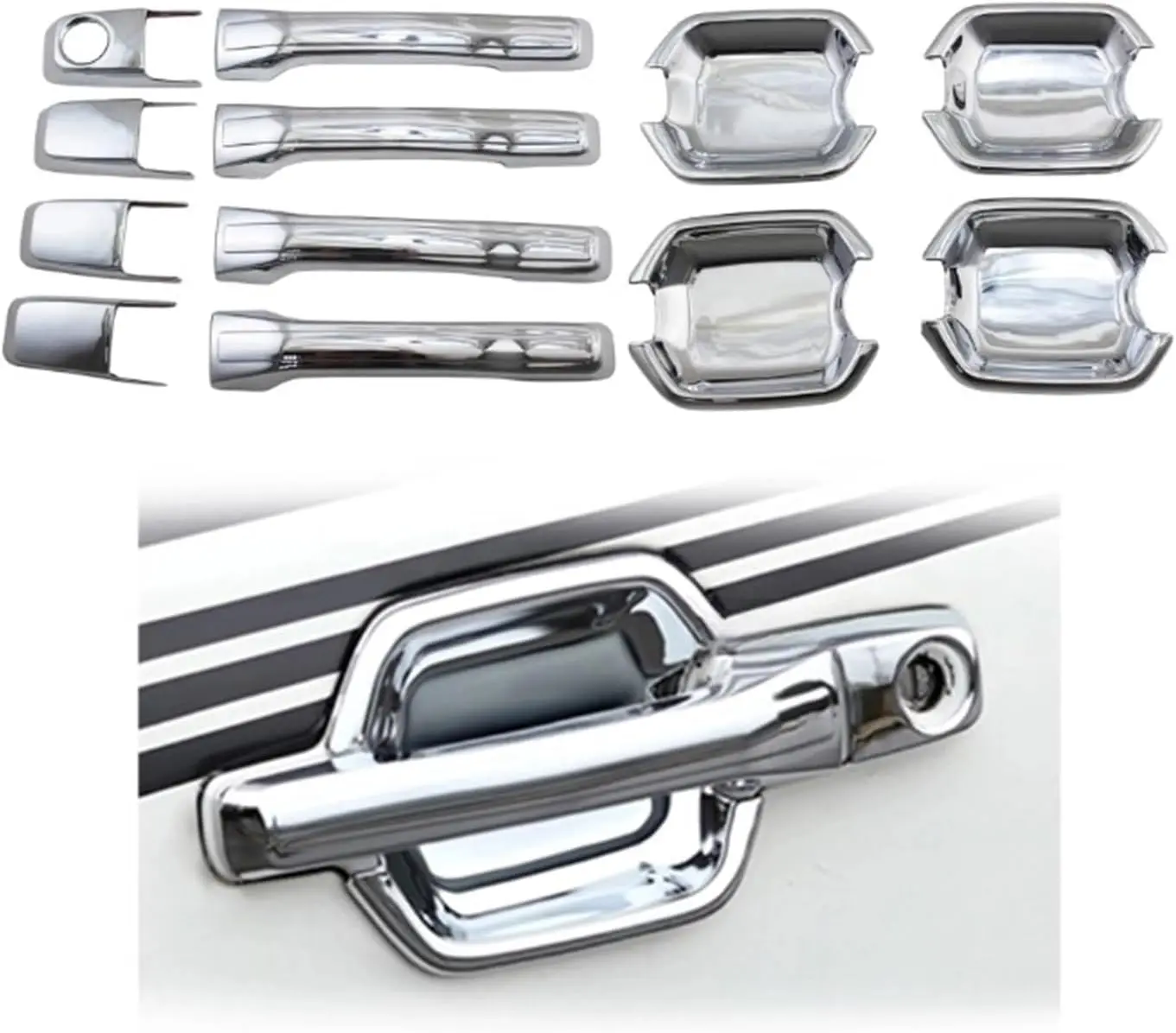 

Хромированная крышка чаши дверной ручки, накладка в стиле пасты для Mitsubishi Pajero V73 2001 2002 2003 2004 2005 (ручка и чаша)