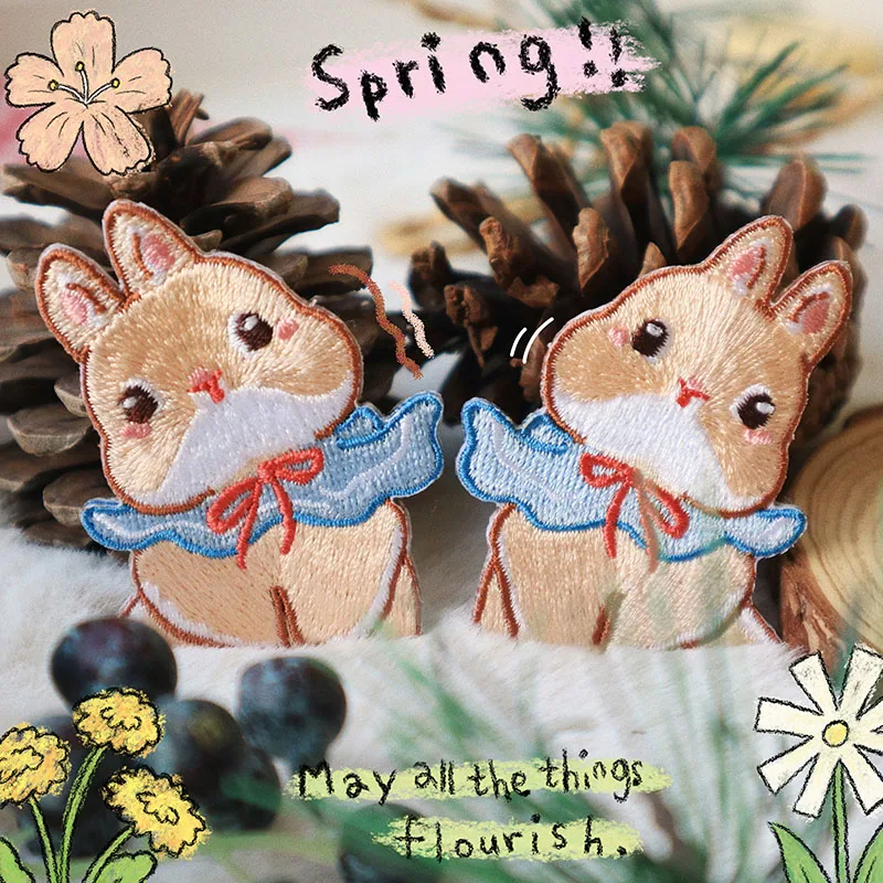 

1 Piece Cute Rabbit Embroidery Patches for Girls Bag Iron On Patches for Clothes Glue Patch for Kids Clothes Designer