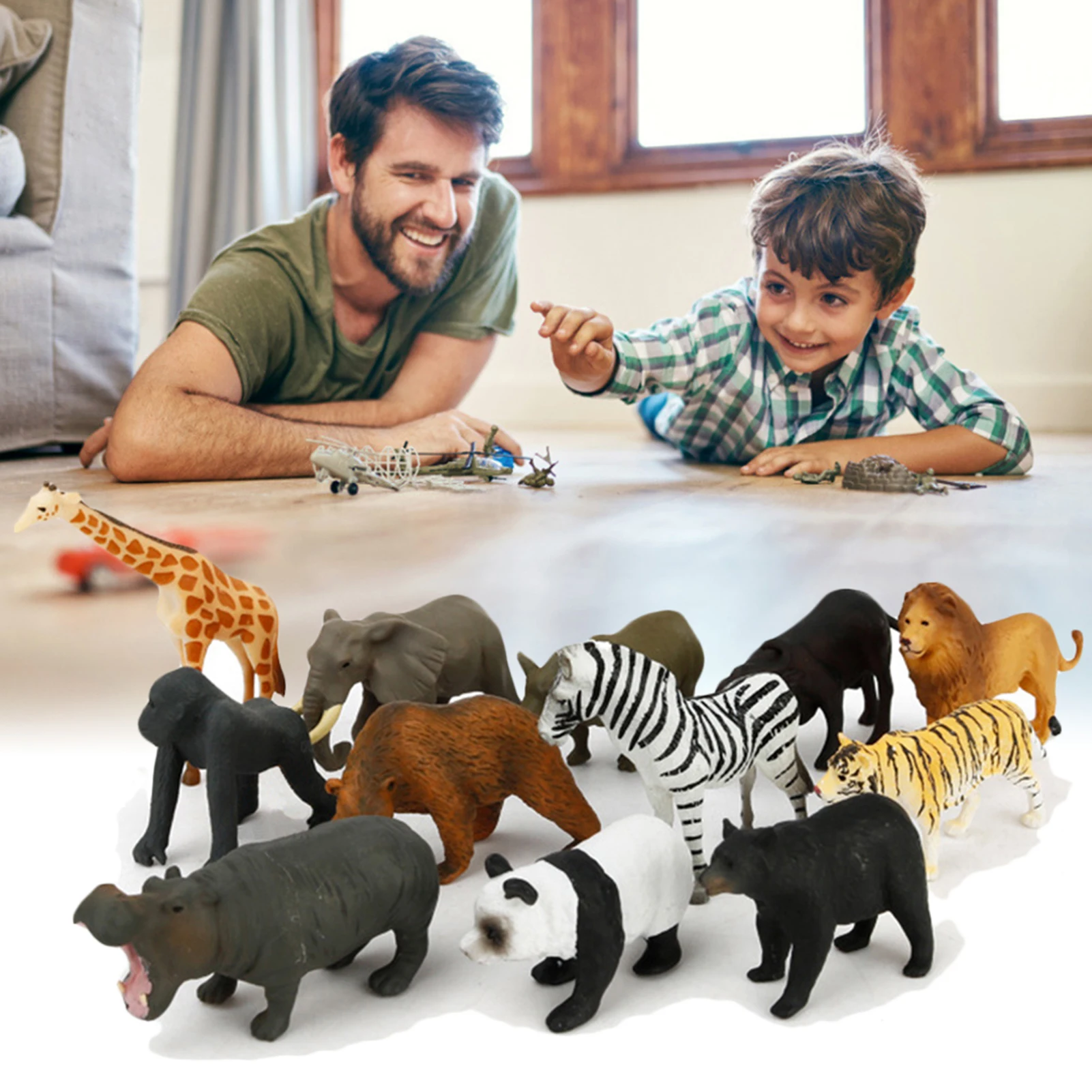 

12 шт., искусственные игрушки, реалистичные дикие животные в джунглях