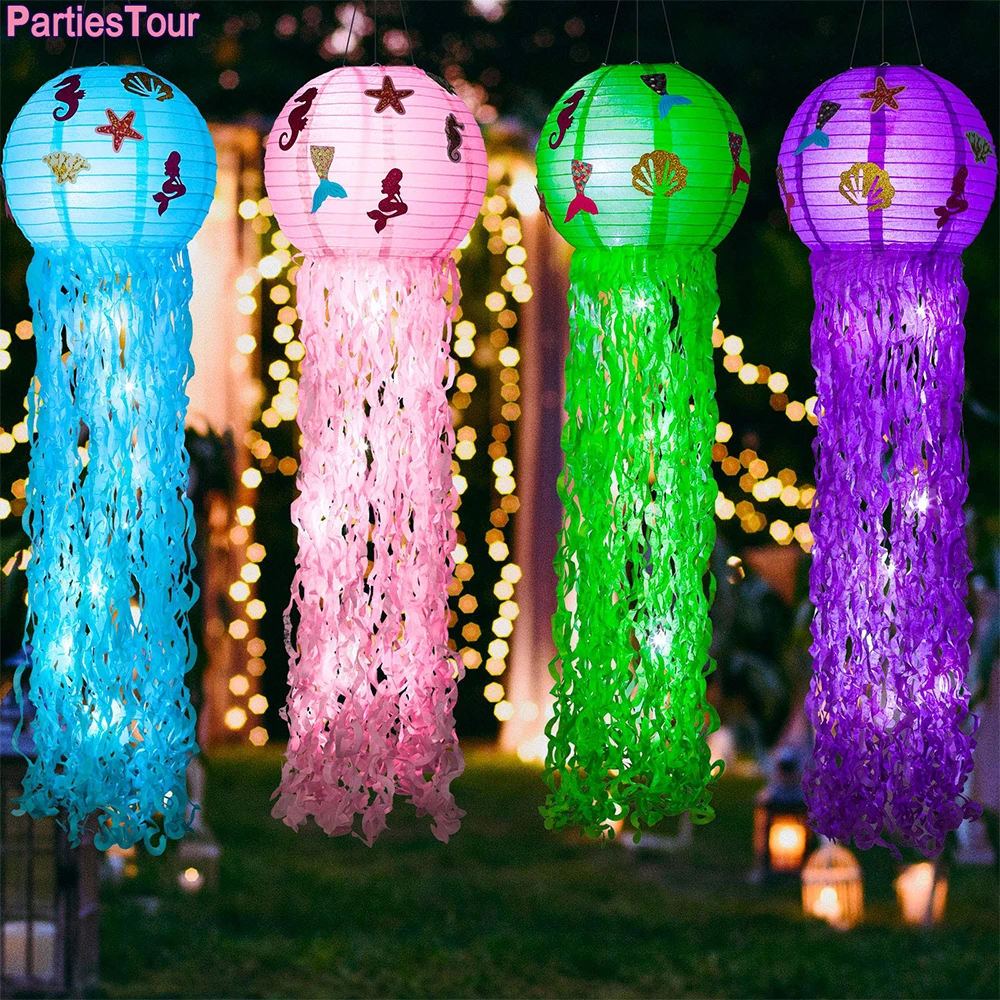 

JellyFish shape Paper Lantern Mermaid Party Hanging Decor Baby Shower Child Birthday Party Decoration Undersea Party Supplies