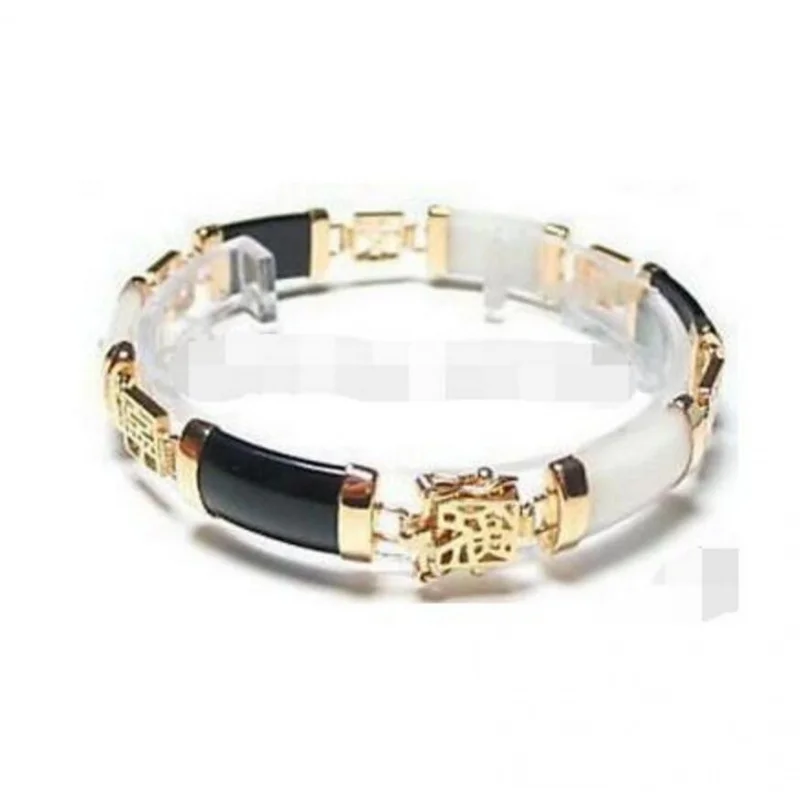 

Fashion jewelry Black White JADE stone Bracelet