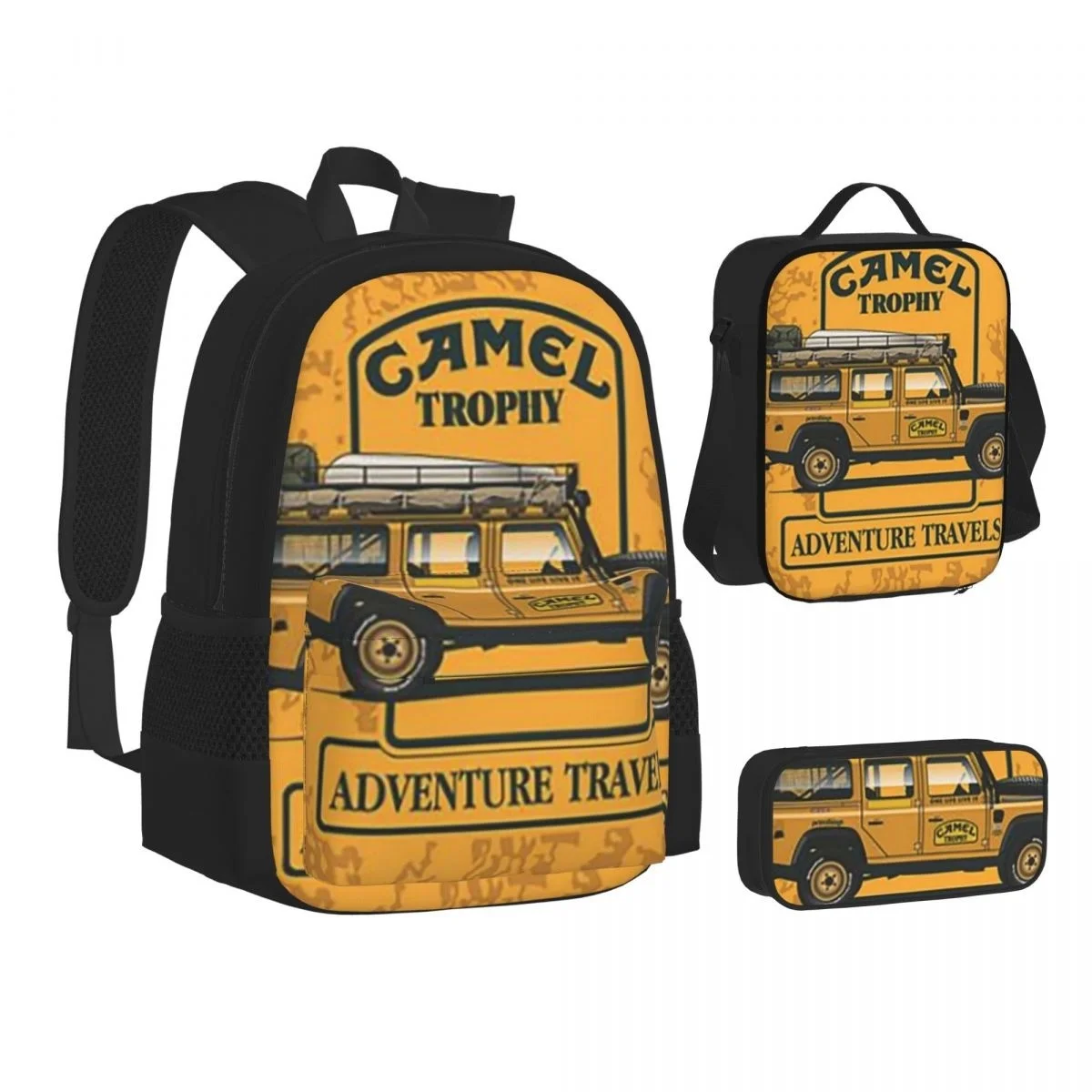 

Camel Trophy Defender 110 Backpack Boy Girl Bookbag Children School Bags Cartoon Kids Rucksack Lunch Bag Pen Bag Three-Piece Set