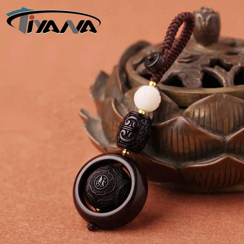 

Tiyana Ebony Art Keychain Decoration Crafts Car Key Accessories Bag Pendant Small Business Gift
