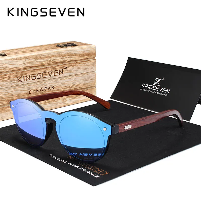 KINGSEVEN натуральные деревянные солнцезащитные очки ручной работы UV400 мужские для