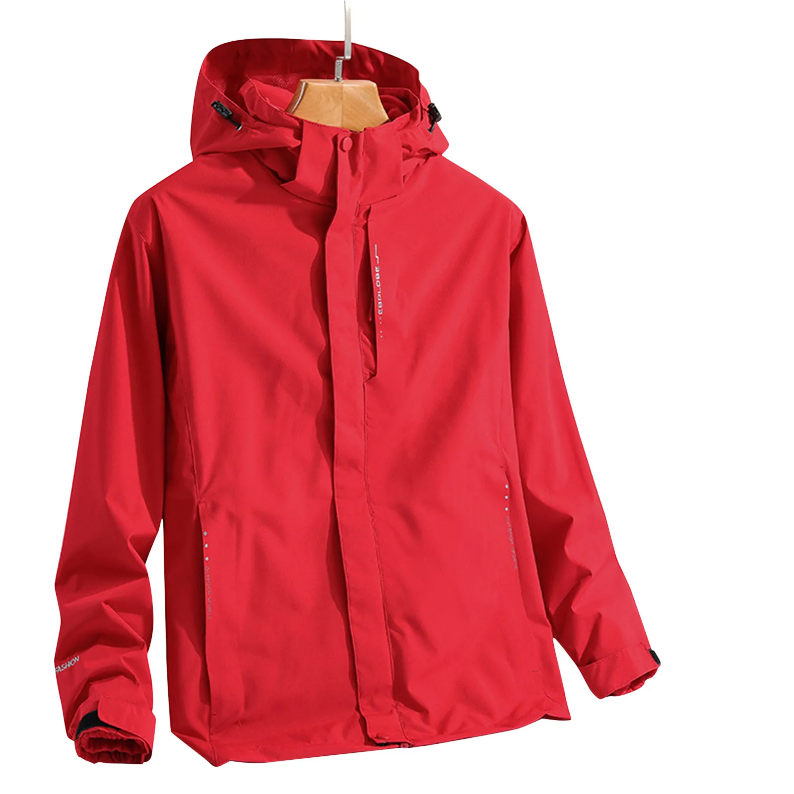 

Men's Fall Winter Loose Top Hooded Coat Waterproof Detachable Liner Two-piece Outdoor Solid Jacket