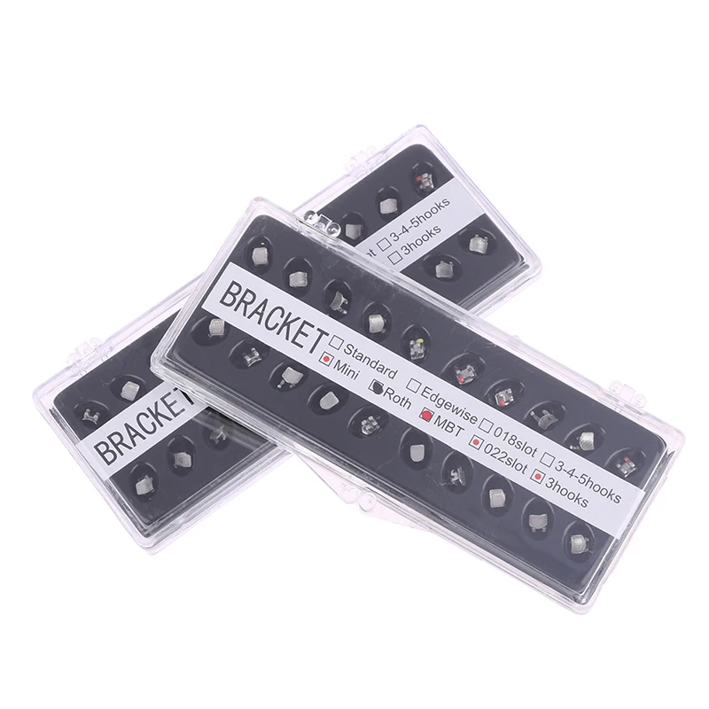 

Dental Orthodontic Braces MIM Monoblock Metal Brackets Dentistry Teeth Braces Mini MBT/Roth 0.022/0.018 Hooks 345 20Pcs/Box