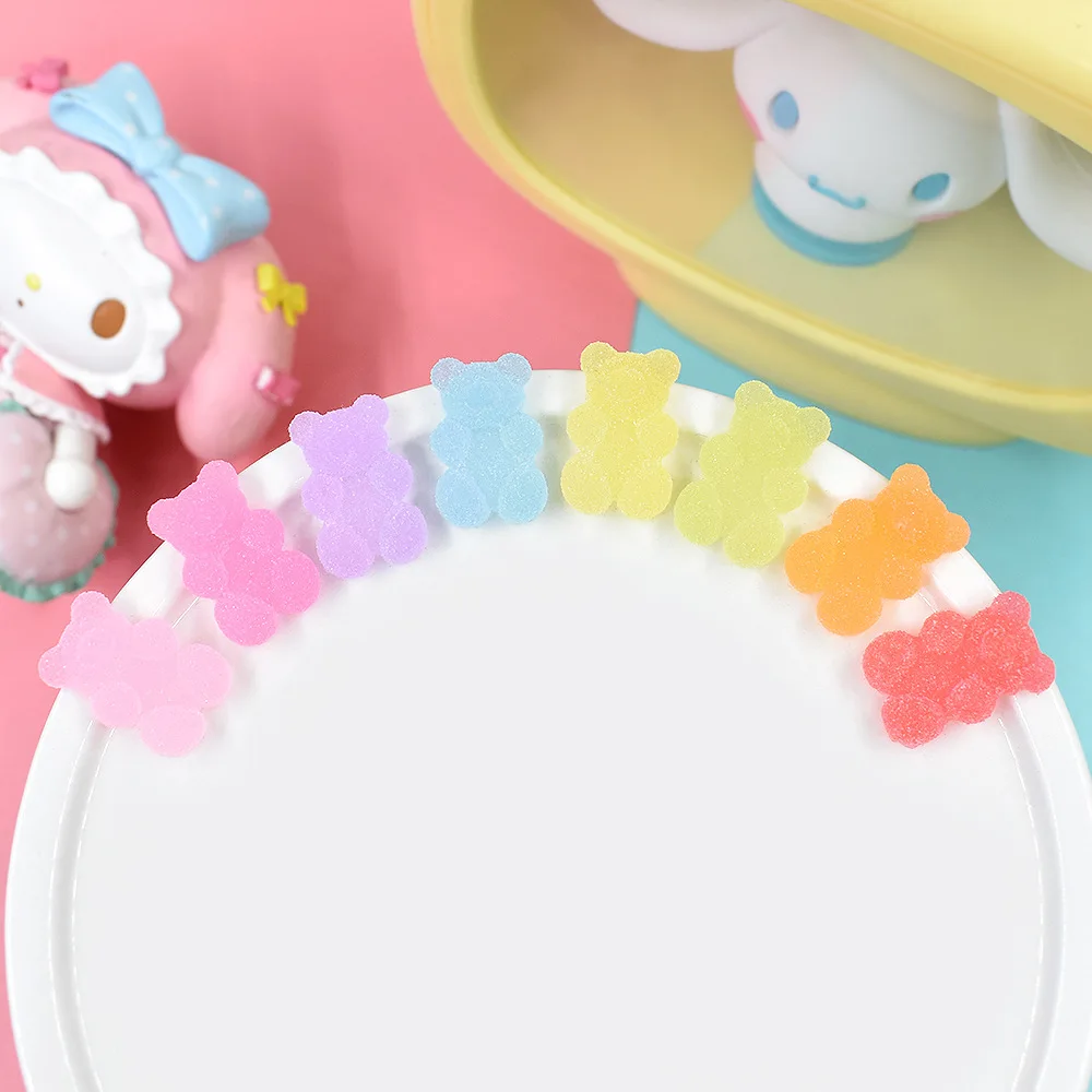 

10pcs Mini Resin Candy Bear Decoration Diy Kawaii Flatback Embellishments Cabochon Items Scrapbooking Item Miniature Accessories