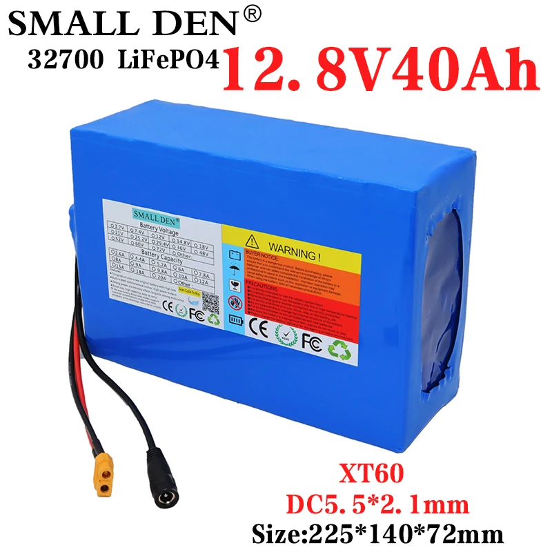 

12.8V 40Ah 32700 Lifepo4 rechargeable battery pack 4S6P 12V electric boat uninterruptible power supply battery +14.6V 5A charger