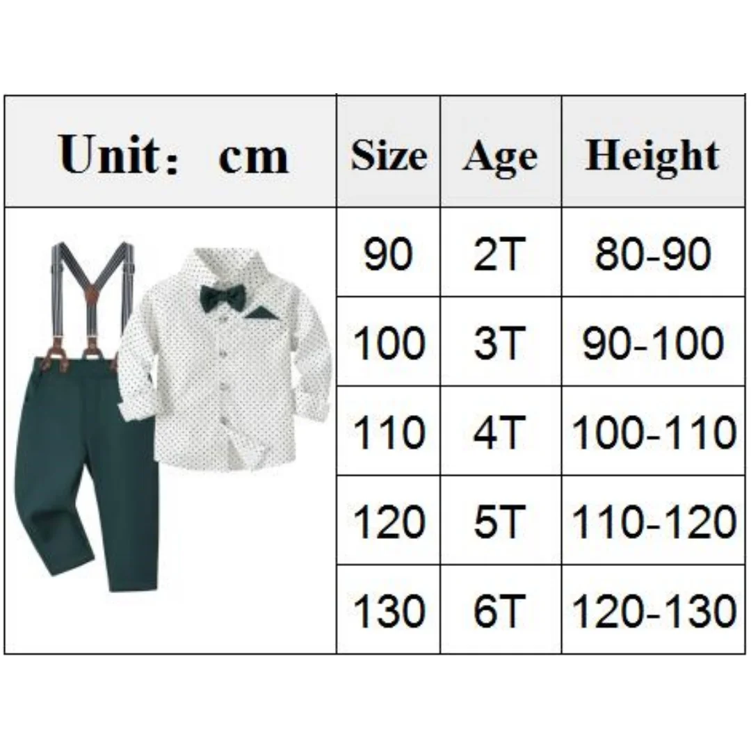 Весенний костюм джентльмена для мальчиков 2-6 лет рубашка в горошек с однотонными