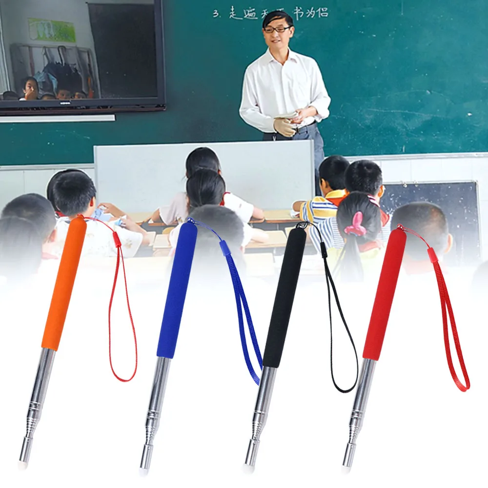 

1Pc Professional Teachers Pointer Stick Whiteboard Pen Felt Head Stainless Steel Telescopic Teacher Pointer 1M