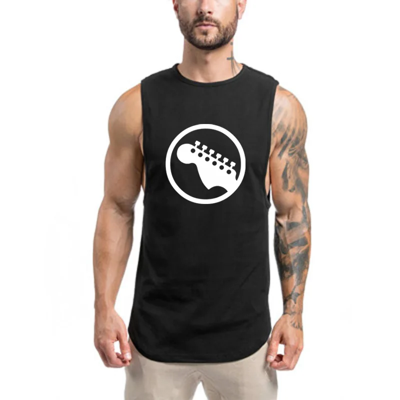 

Guitar Symbol Guitarist Music Rock Workout Gym Tank Top Mens Muscle Sleeveless Sportswear Shirt Bodybuilding Fitness Vest