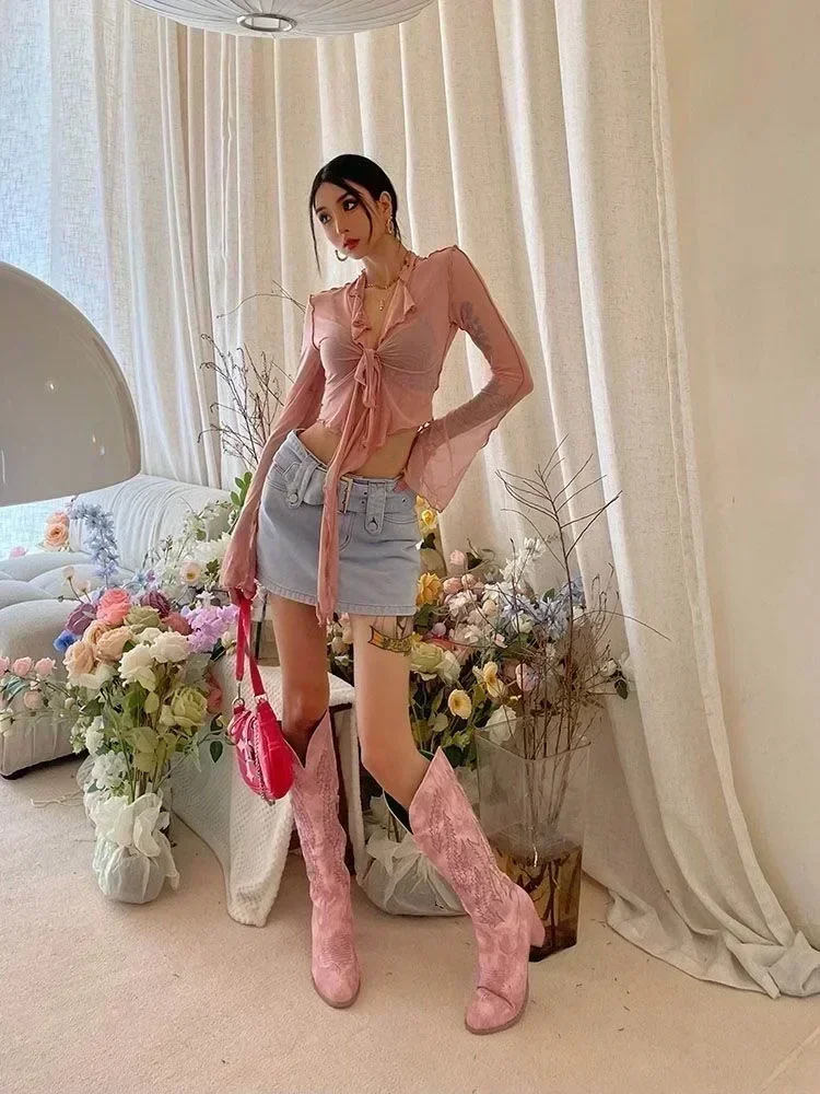 Уличная сетчатая футболка женская мода слегка прозрачные сексуальные