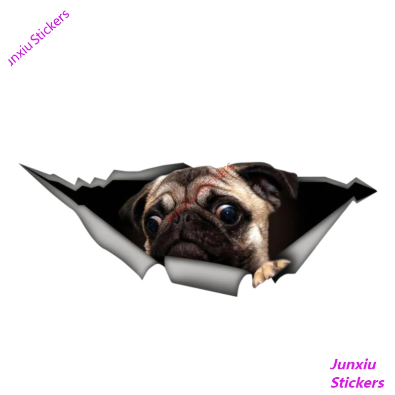 

Креативные автомобильные стикеры Pug Pet 3D Наклейка на окно автомобиля аксессуары водонепроницаемый высококачественный виниловый чехол царапины ПВХ 13 см X 5 см