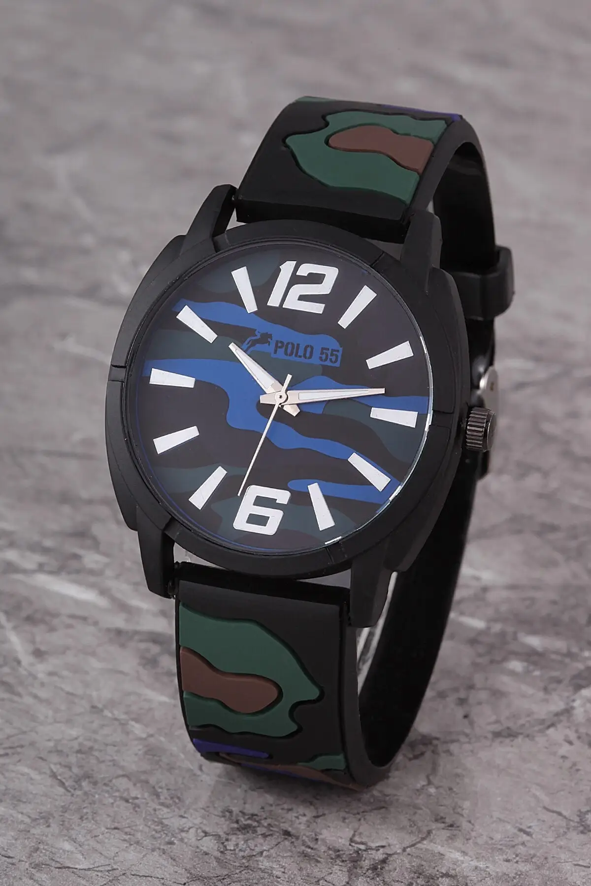 

2022 Watches r male clock striped camouflage patterned dial silicone cord Luxury Sport with Ball Clock Brands