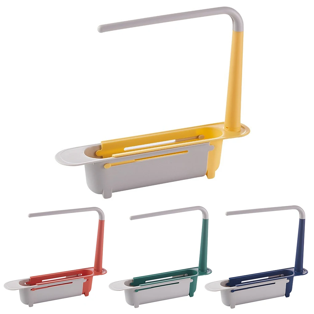 

Регулируемая телескопическая многоразовая сушилка для кухонной раковины, держатель для хранения губки, аксессуары красного цвета