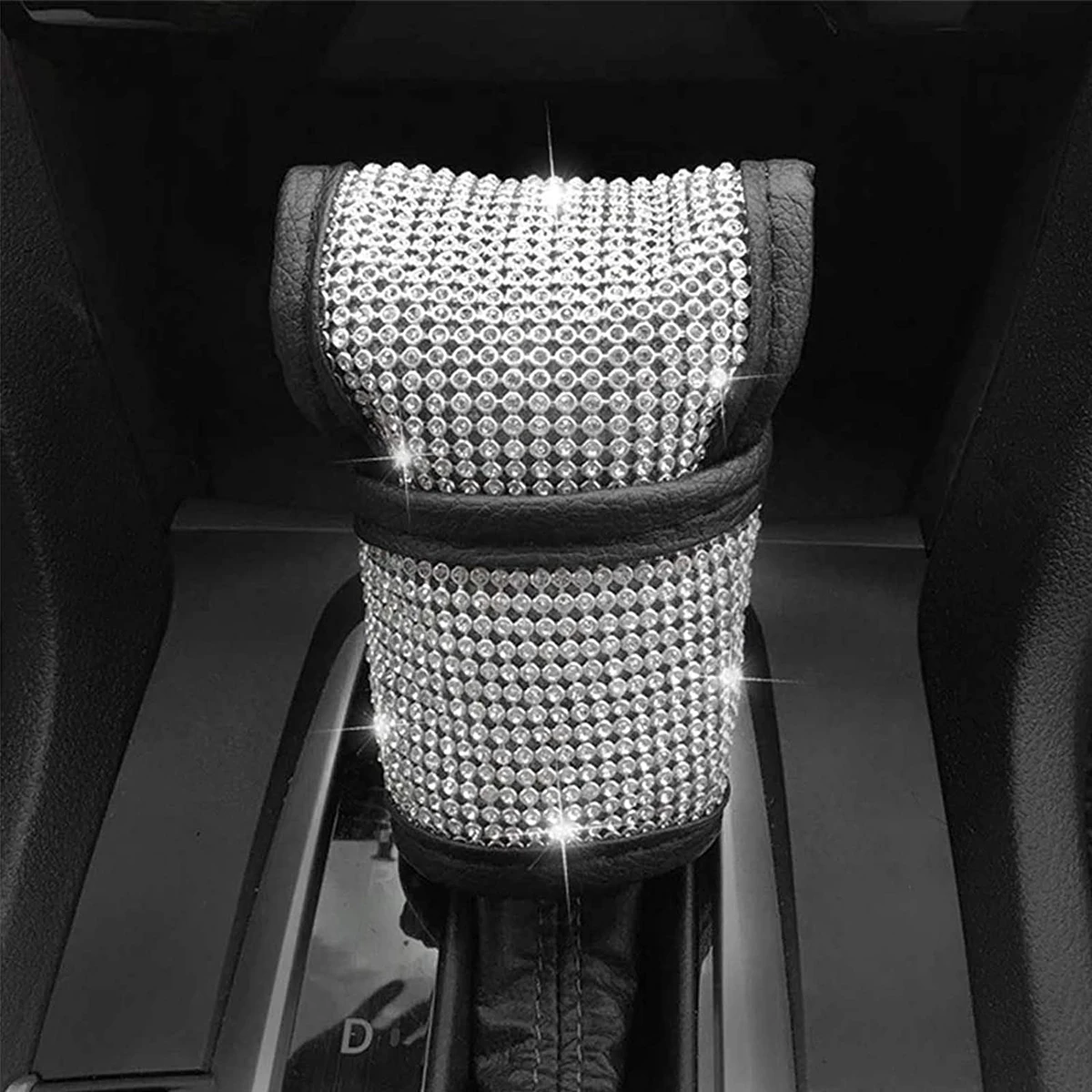 

Bling Auto Shift Gear Cover Luster Crystal Car Knob Gear Stick Protector Diamond Car Decor Accessories for Women