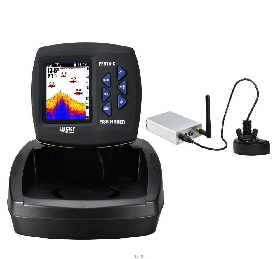 

Lucky 3.5" LCD Wireless Remote Control Bait Boat Fish Finder Sonar With Transducer Fischfind Fishfinder Smart Fish Finder